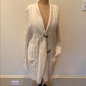 Talbots Cable knit cream cardigan